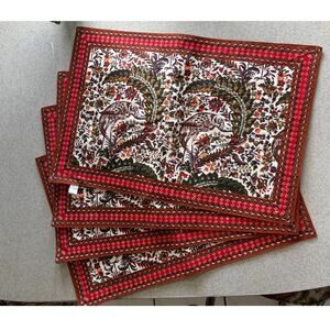 Floral Peacock placemat set for 4